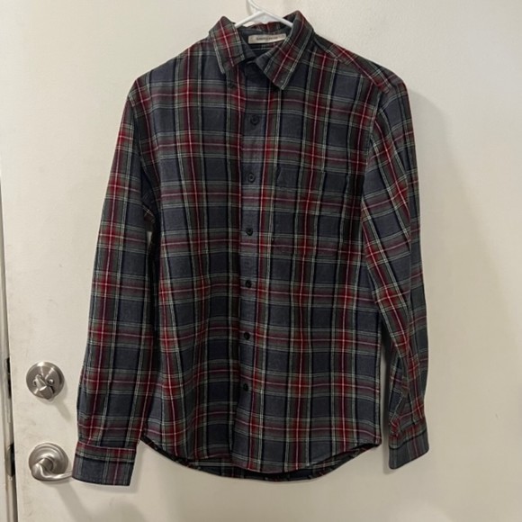 L.L. Bean Mens Grey Stewart Scotch Plaid Flannel Slightly Fittd LS Shirt Sz SM R - Picture 3 of 10